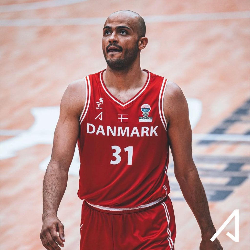 Danish national basketball team jersey made by Adikopas
